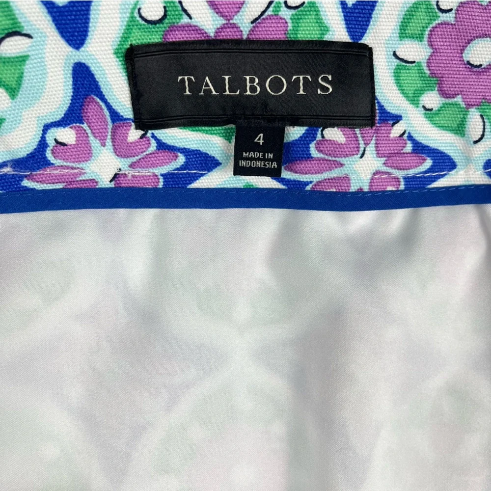 Talbots Medallion Print A-Line Skirt 4